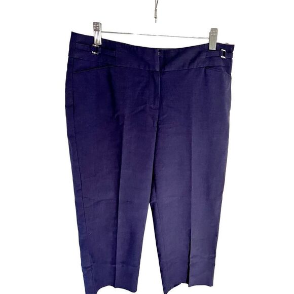 Zac & Rachel Pants - Zac & Rachel Women's Dress Cropped Pants Navy With Silver Detail Size 10